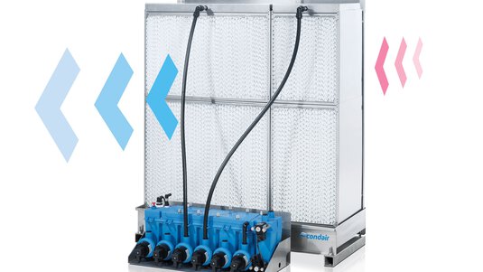 Condair ME provides evaporative cooling to an air handling unit Condair ME provides evaporative cooling to an air handling unit